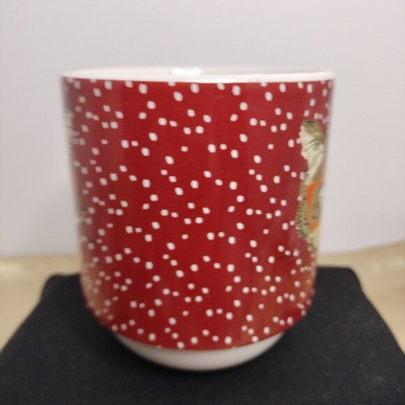 Let’s Dine Stoneware Brown Cat Wearing Orange Glasses Red Bow Tie Coffee Tea Mug - Picture 3 of 8